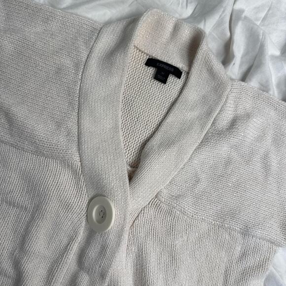 Cream knitted big button cardigan - size medium from express - Picture 8 of 8